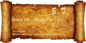 Baszler Teofila névjegykártya